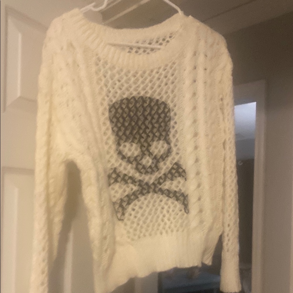 White Skull Sweater